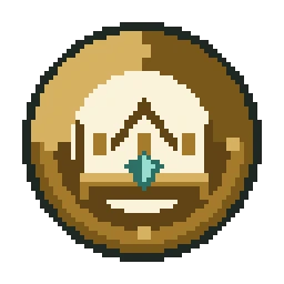 Golden crown and teal gem pixel-art badge for the Create stage.