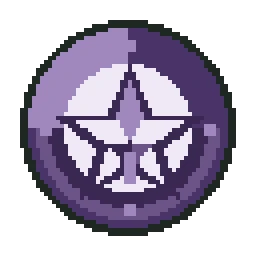Amethyst star pixel-art badge for the Master stage.